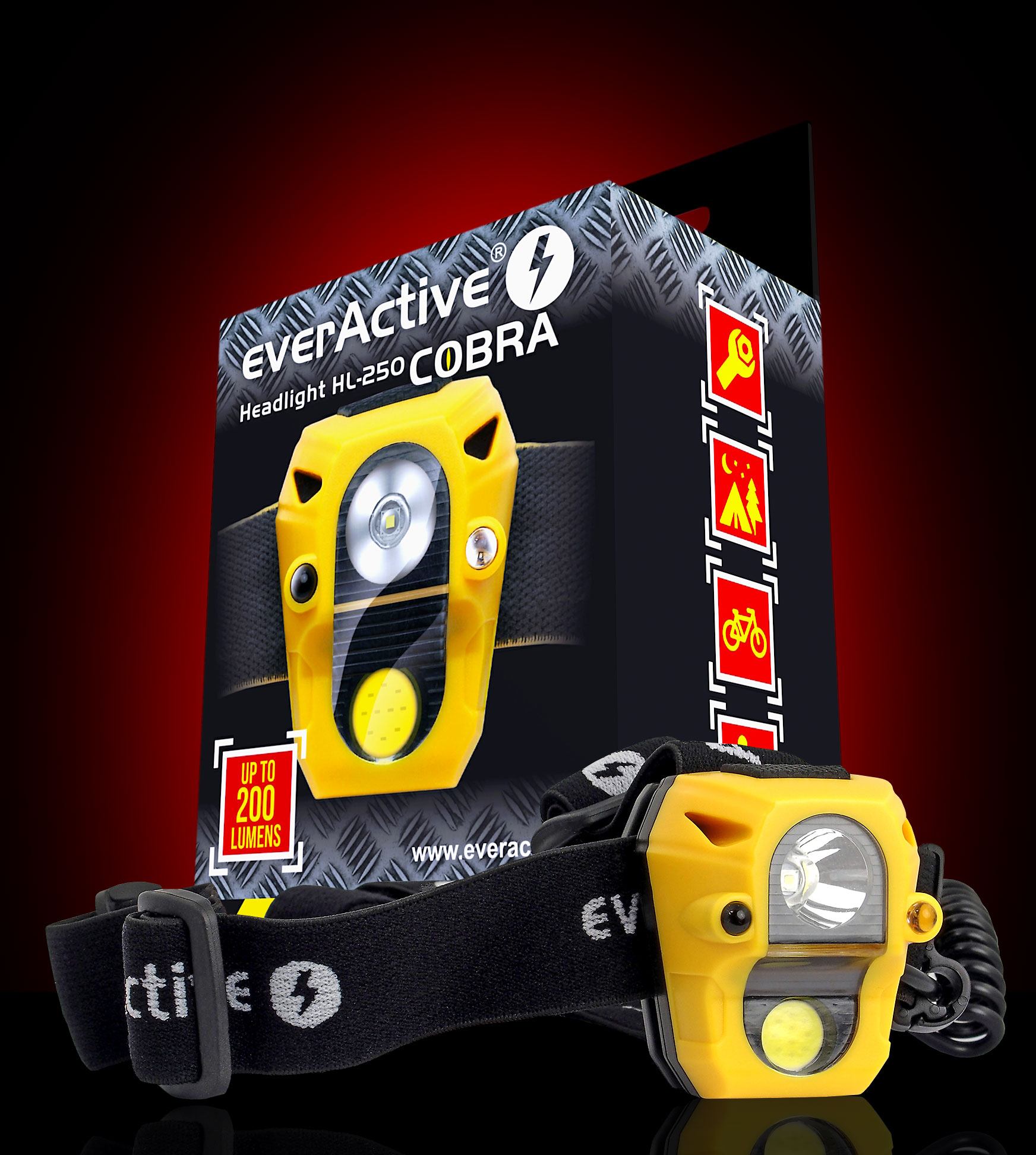 everActive new Cobra HL-250 headlight with giftbox