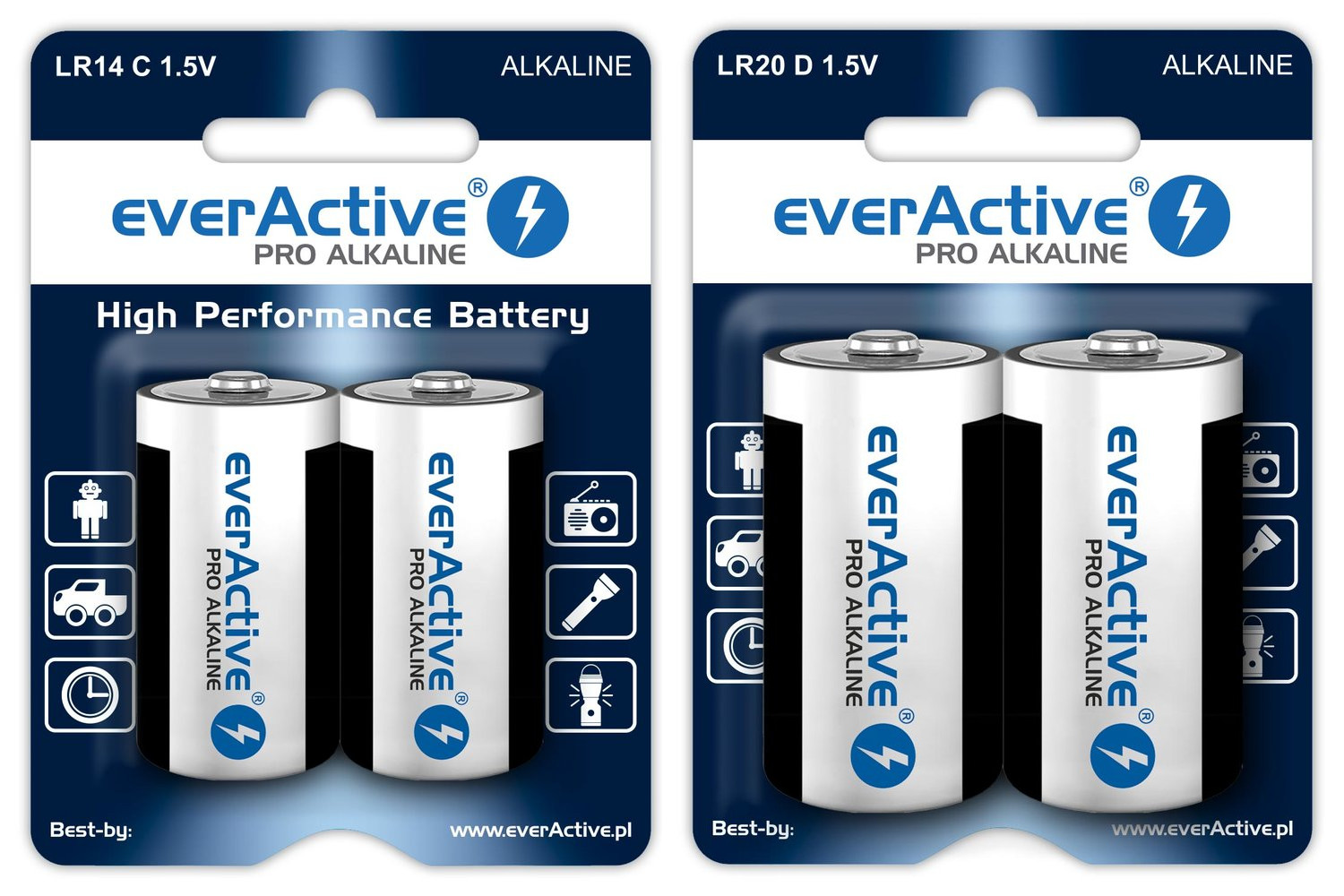 everActive new LR14 LR20 Pro Alkaline batteries