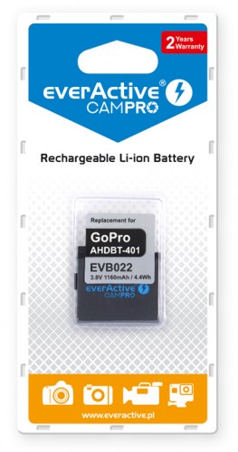 Akumulator everActive CamPRO - zamiennik GoPRO Hero 4 / 4+ Li-ion Premium