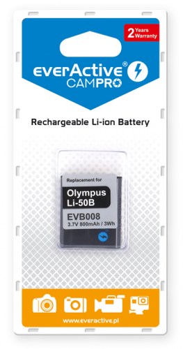 everActive CamPro battery - replacement for Olympus LI-50B