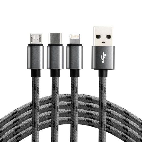  Kabel USB 3w1 - USB-C, Lightning, micro USB 120cm everActive CBB-1.2MCI do 2.4A 