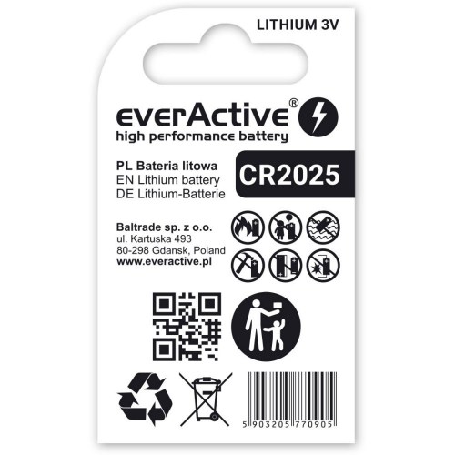 Bateria litowa everActive CR2025