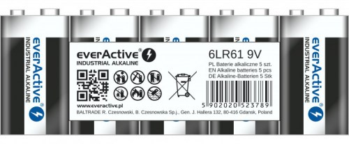 Baterie alkaliczne everActive Industrial Alkaline 6LR61 9V