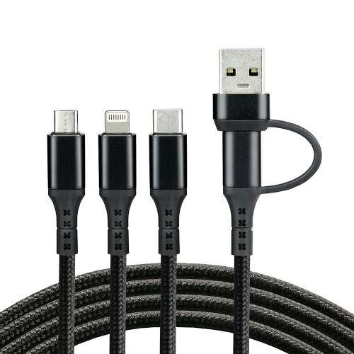 Kabel USB-C / USB 3w1 - USB-C, Lightning, micro USB 120cm everActive CBB-1.2ALL do 3A
