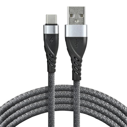 Kabel pleciony USB - USB-C everActive CBB-1CG 100cm do 3A
