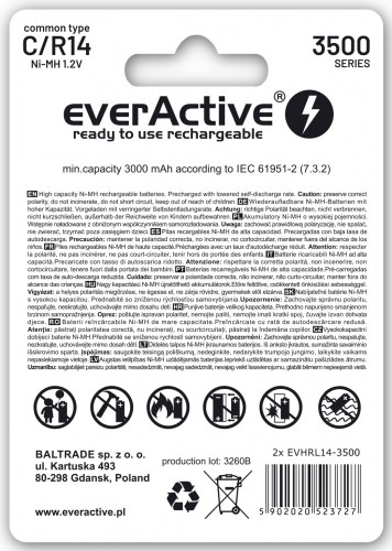 Akumulatorki everActive Ni-MH R14 C 3500 mAh Silver Line