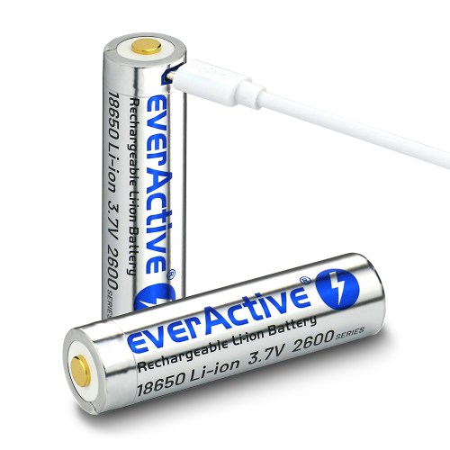 Akumulator everActive 18650 3,7V Li-ion 2600mAh micro USB z zabezpieczeniem BOX