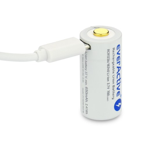 Akumulator everActive 16340 3,7V Li-ion 700mAh micro USB z zabezpieczeniem