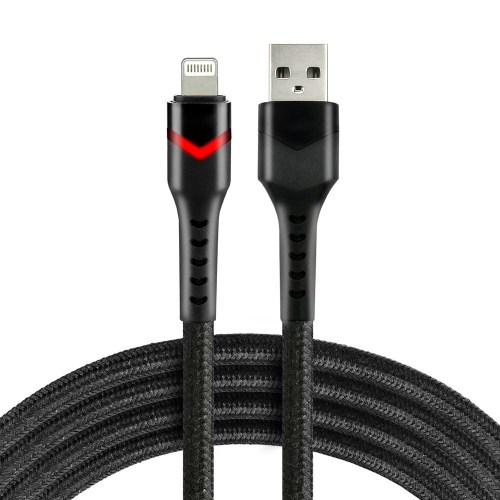 Kabel pleciony USB - Lightning everActive CBB-1IBR 100cm do 2,4A czarny