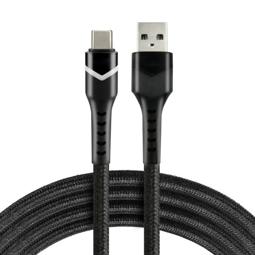 Kabel pleciony USB - USB-C everActive CBB-2CBR 200cm do 3A