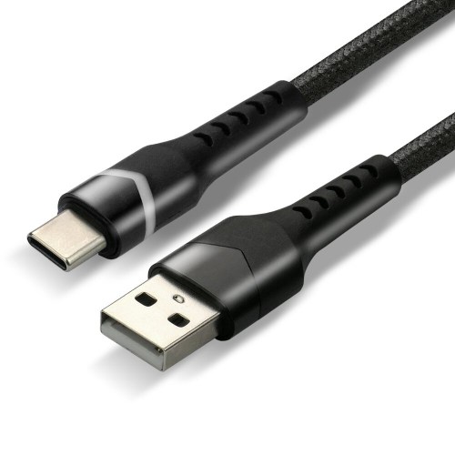 Kabel pleciony USB - USB-C everActive CBB-2CBR 200cm do 3A