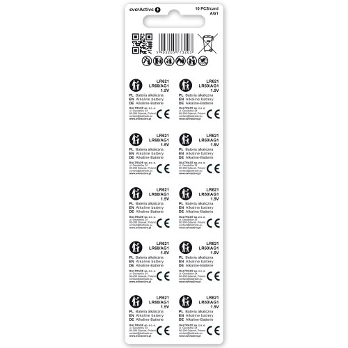 Baterie alkaliczne mini everActive AG1 G1 LR621 LR60