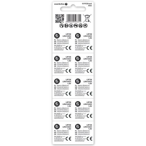 Baterie alkaliczne mini everActive AG3 G3 LR736 LR41