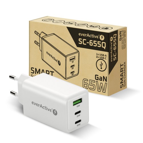 Ładowarka sieciowa everActive GaN SC-655Q