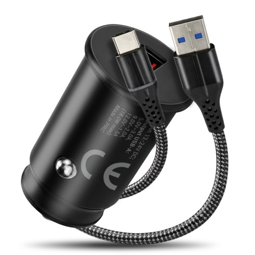 Ładowarka samochodowa everActive CC-15QC z kablem USB-C